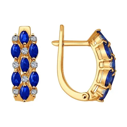 Серьги с английским замком из красного золота