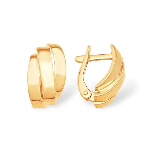 Серьги с английским замком из красного золота