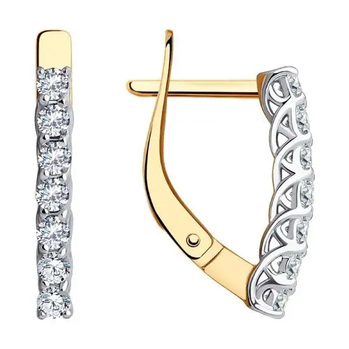 Серьги с английским замком из красного золота