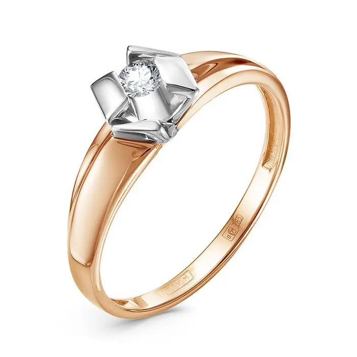 Кольцо декоративное из комбинированного золота