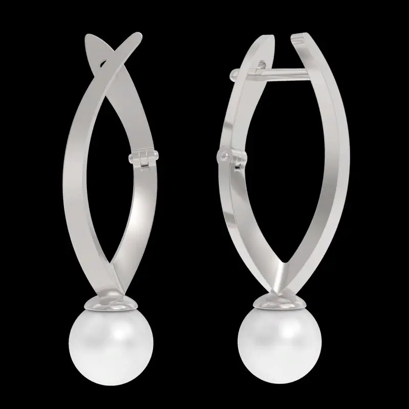 Серьги с английским замком из серебра