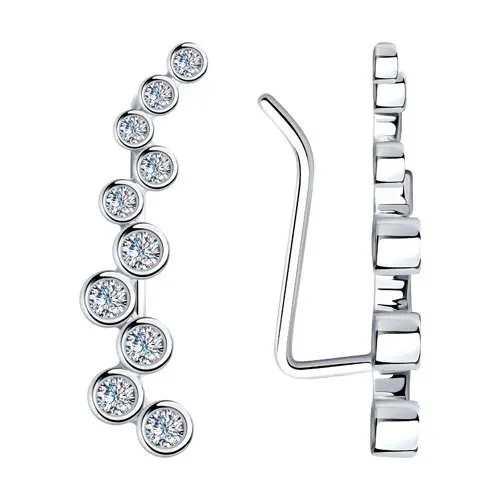 Серьги зажимы из серебра