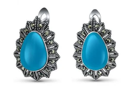 Серьги с английским замком из серебра