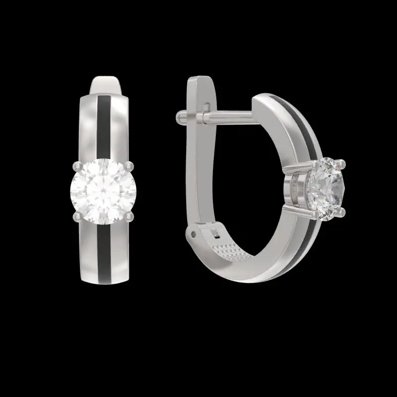 Серьги с английским замком из серебра