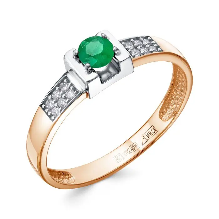 Кольцо декоративное из комбинированного золота