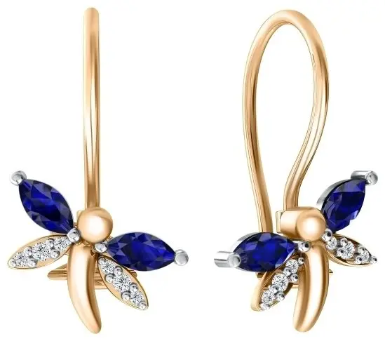 Серьги детские из красного золота