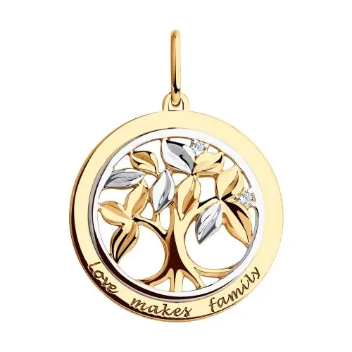 Подвеска декоративная из комбинированного золота