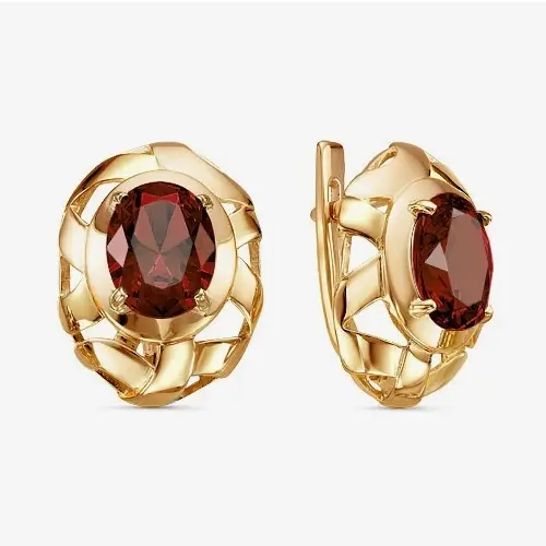 Серьги с английским замком из комбинированного золота
