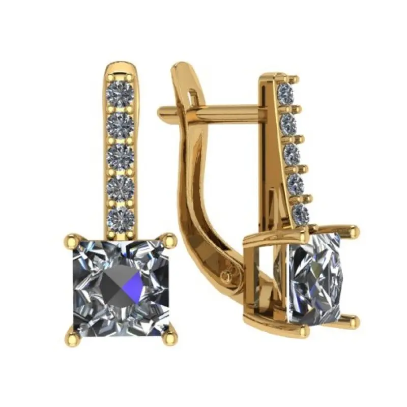 Серьги с английским замком из красного золота