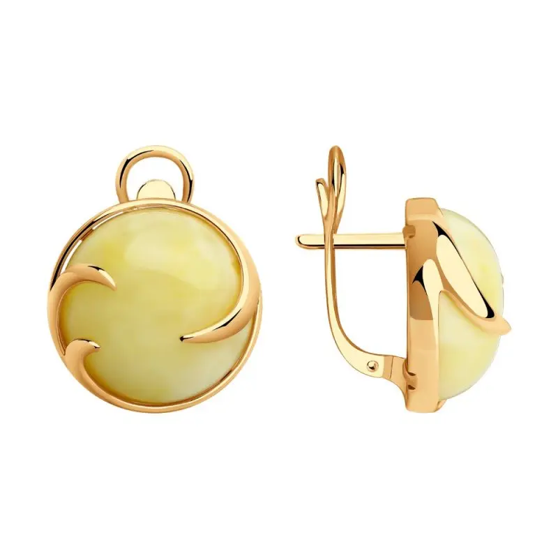 Серьги с английским замком из позолоты