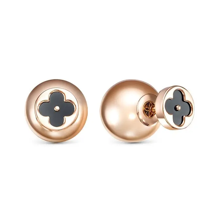 Серьги пуссеты из красного золота