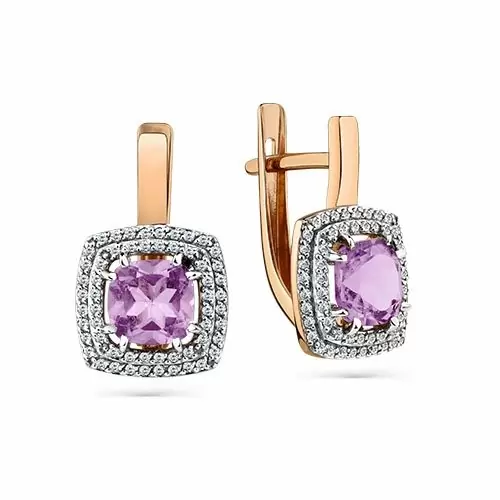 Серьги с английским замком из красного золота