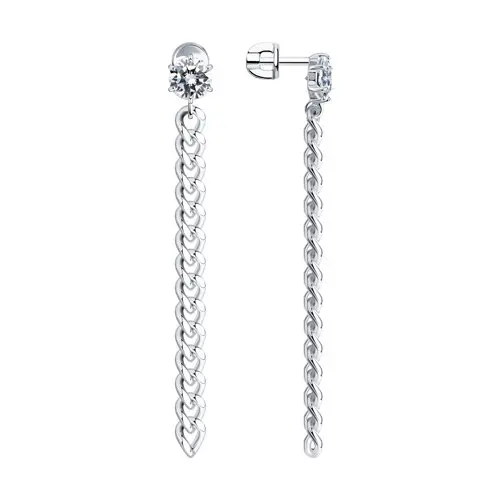 Серьги подвесные из серебра