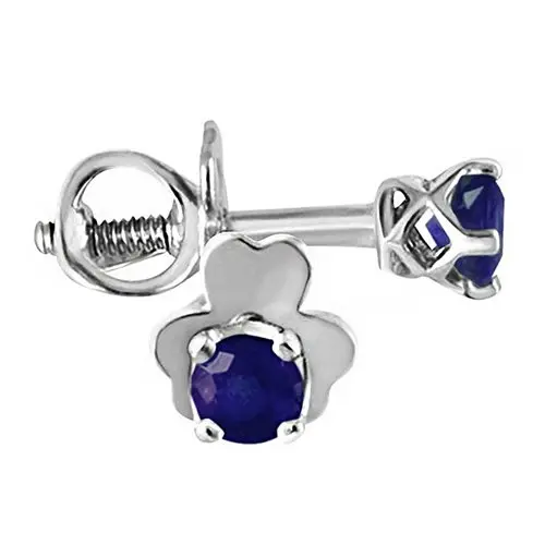 Серьги пуссеты из белого золота