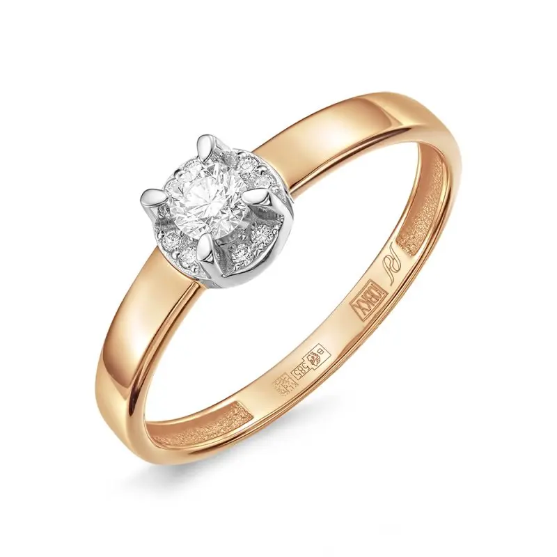 Кольцо декоративное из комбинированного золота