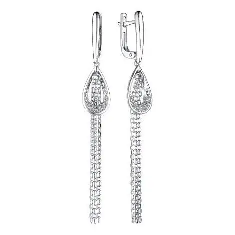 Серьги подвесные из серебра