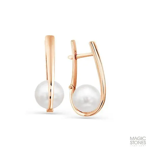 Серьги с английским замком из красного золота