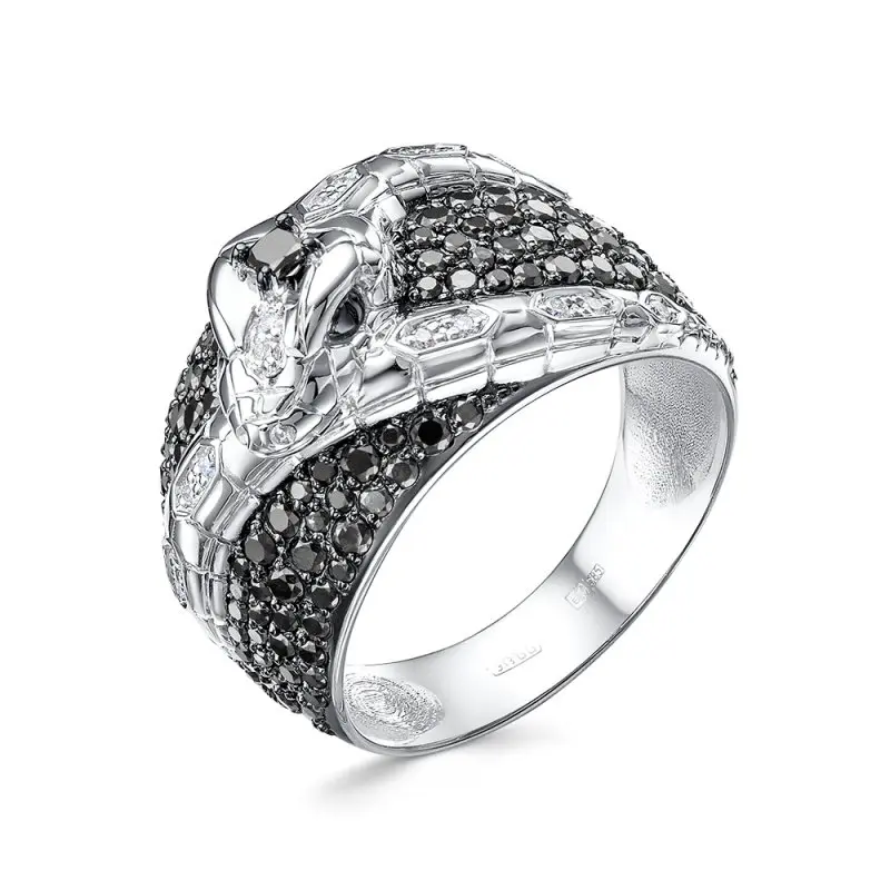 Кольцо декоративное из белого золота