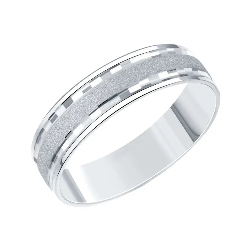 Кольцо обручальное из белого золота