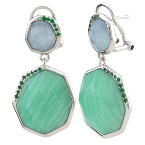 Серьги подвесные из серебра