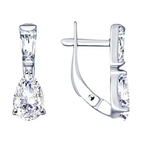 Серьги с английским замком из серебра