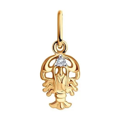 Подвеска знак зодиака из красного золота