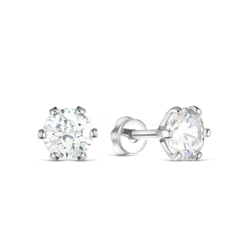 Серьги пуссеты из серебра