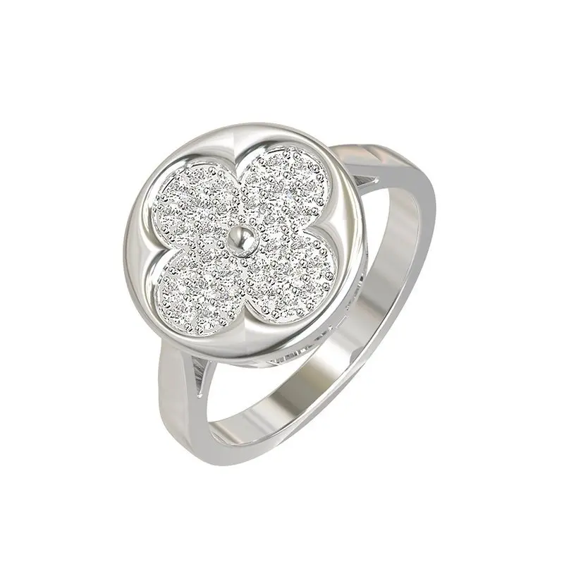 Кольцо декоративное из белого золота