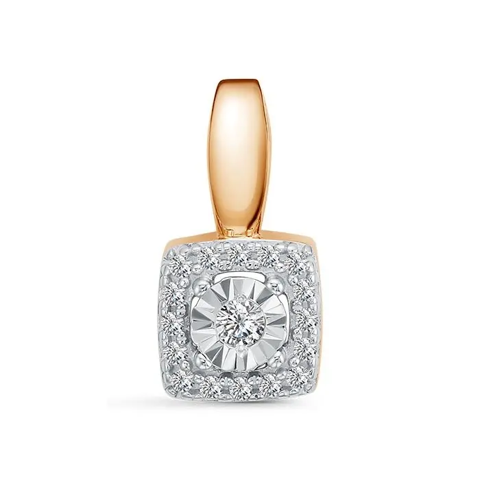 Подвеска бегунок из комбинированного золота вид 1