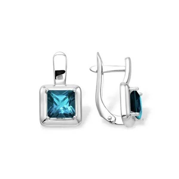 Серьги с английским замком из серебра