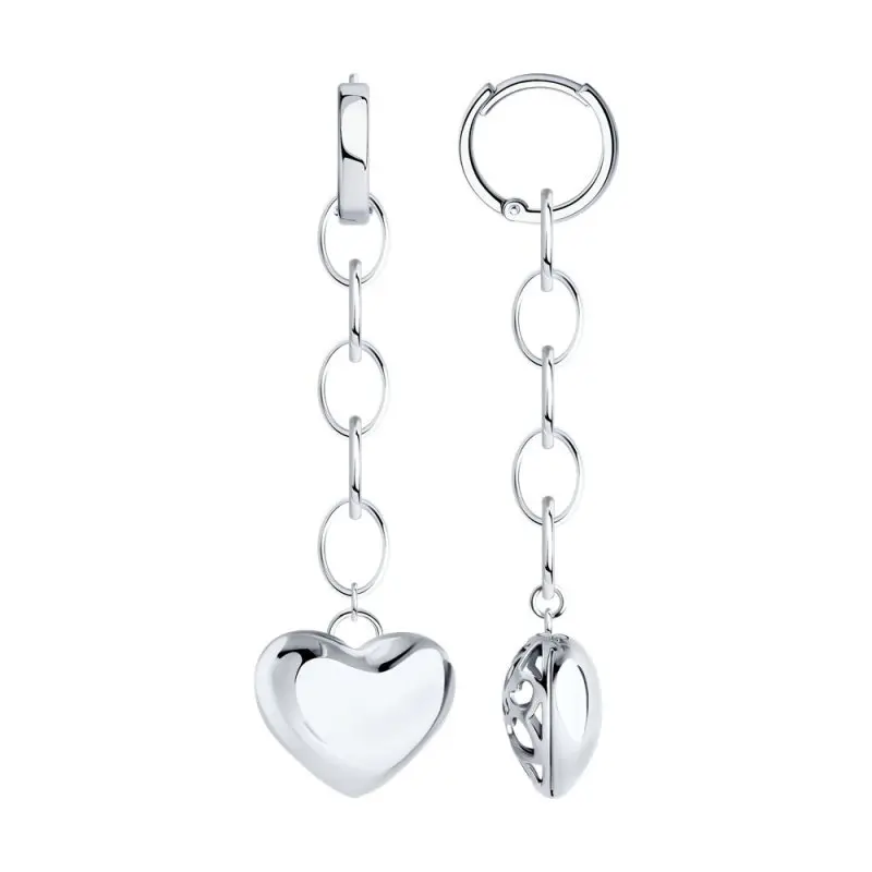 Серьги подвесные из серебра