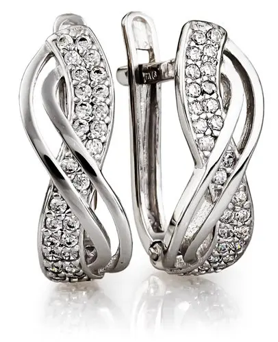 Серьги с английским замком из серебра