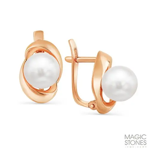 Серьги с английским замком из красного золота