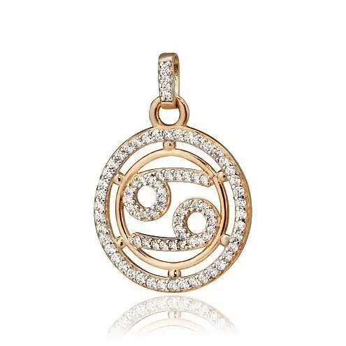 Подвеска знак зодиака из красного золота