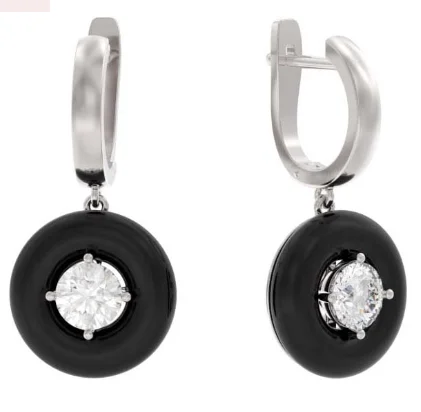 Серьги подвесные из серебра