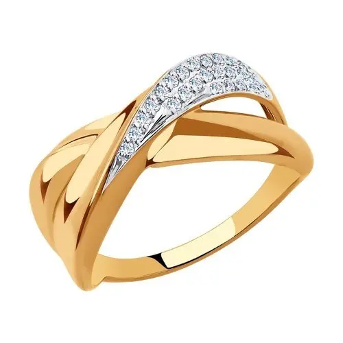 Кольцо декоративное из комбинированного золота