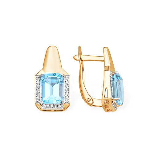 Серьги с английским замком из красного золота