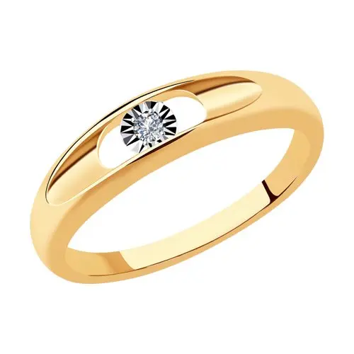 Кольцо декоративное из комбинированного золота