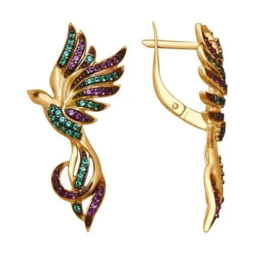 Серьги с английским замком из позолоты