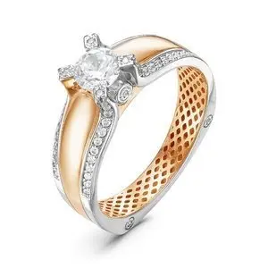 Кольцо декоративное из комбинированного золота