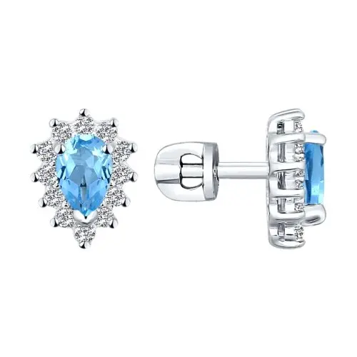 Серьги пуссеты из серебра