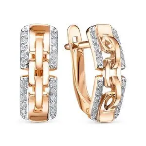 Серьги с английским замком из красного золота