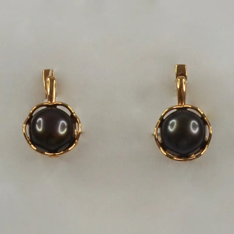 Серьги с английским замком из красного золота