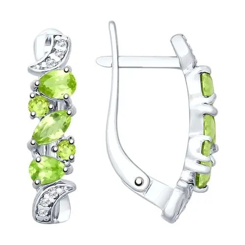 Серьги с английским замком из серебра