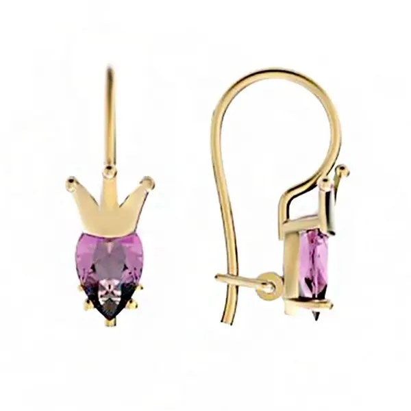 Серьги детские из красного золота