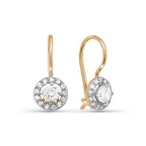 Серьги детские из красного золота