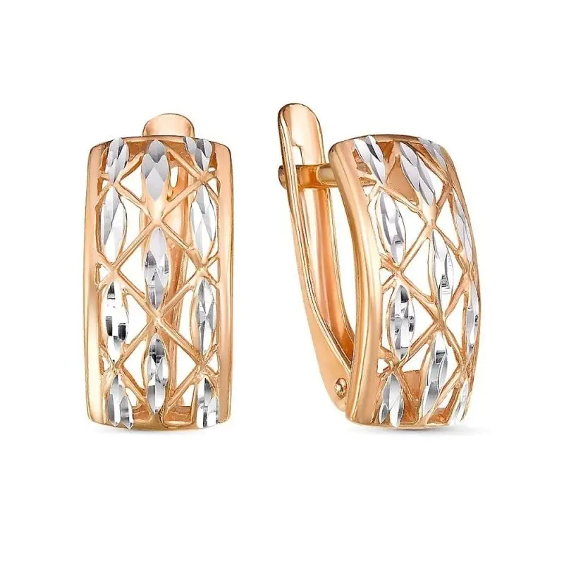 Серьги с английским замком из позолоты