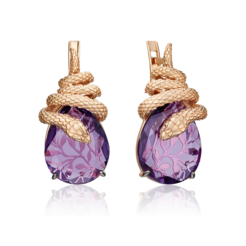 Серьги с английским замком из красного золота