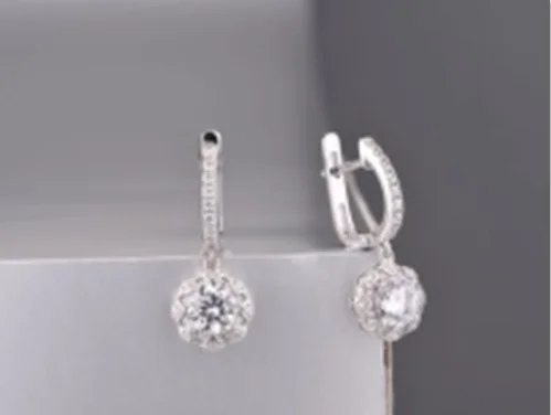 Серьги подвесные из серебра