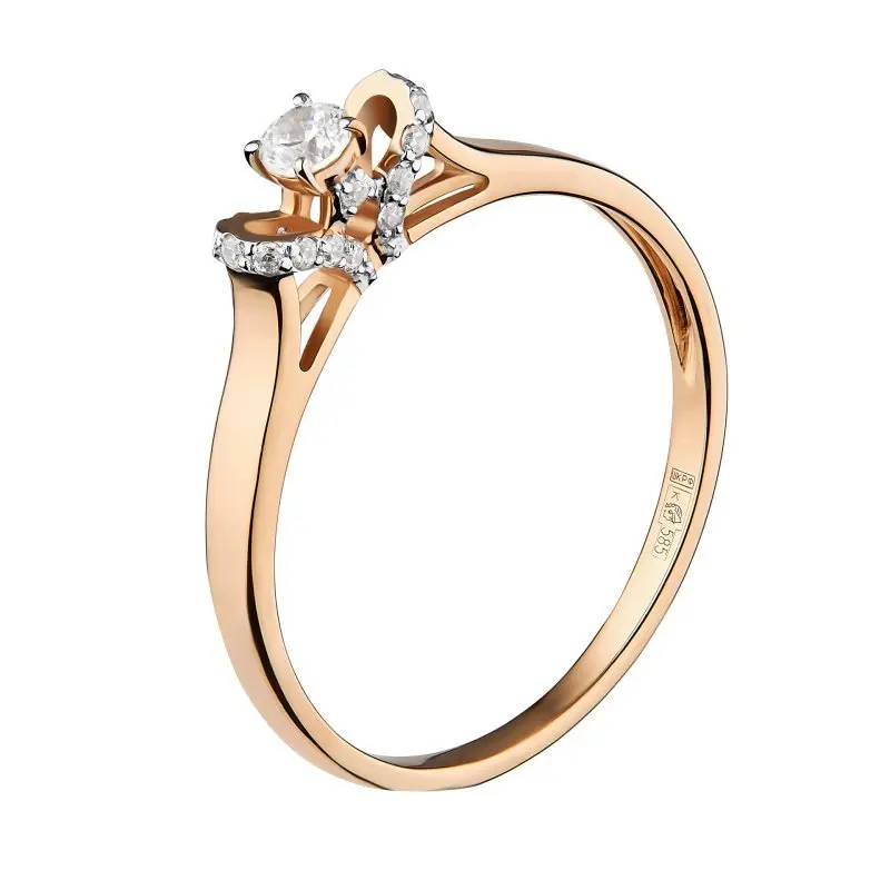 Кольцо декоративное из комбинированного золота